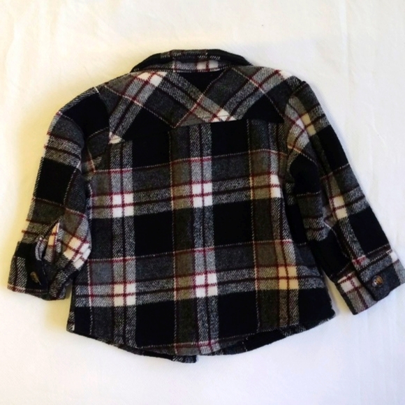 shein soft feel black plaid shacket 9-12 months baby boy - Picture 6 of 6